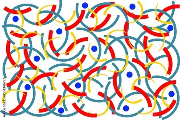 Fototapeta abstract colorful background with circle and semi circle,seamless floral pattern, fork seamless pattern design, vector fork pattern background, circle icon. Set of fork spoon, Cherry.