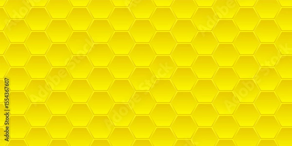 Fototapeta Vector seamless geometric pattern. Modern thin hexagon grid texture. Background Yellow honeycomb EPS 10