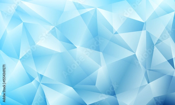 Fototapeta geometric low poly background in blue tones, ideal for modern digital design and presentations.