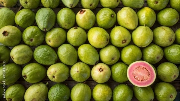 Obraz Guava background. Suitable for marketing or business purposes. Panoramic banner with place for text