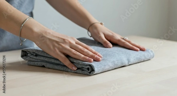 Fototapeta Neat Folding Techniques for Clothes: Expert Tips on Organizing, Minimalism, and Efficiency