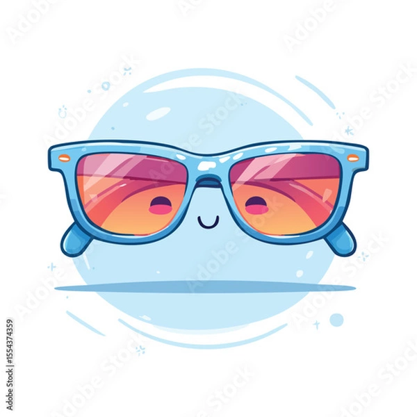 Obraz “Cute Chibi Style Sunglasses Bold Outlines Simple Flat Vector Design”