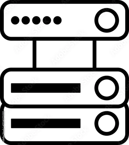 Fototapeta Server Rack Icon - Data Center & Network Hardware Symbol