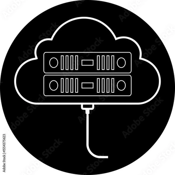 Fototapeta Cloud Computing Infrastructure & Virtual Data Center Icon