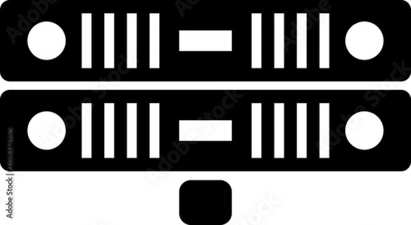 Fototapeta Stacked Servers Icon - Dual Server Rack & Data Storage