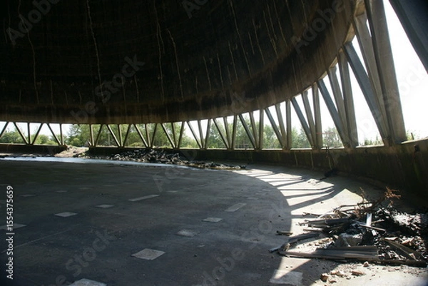 Fototapeta Inside Thorpe Marsh Power Station,  cooling tower 