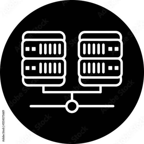 Fototapeta Data Center Server Cluster & Network Backbone Icon