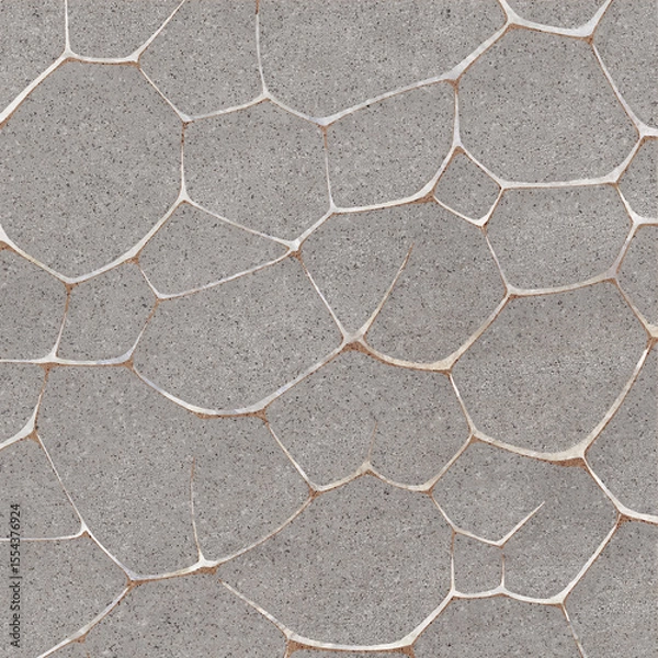 Fototapeta Digital art illustration. Organic geometry made of stone, cement and marble patterns.