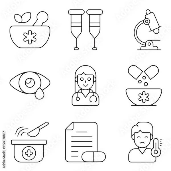 Fototapeta Modern Flat Icons Set for Healthcare and MedicineModern Flat Icons Set for Healthcare and Medicine