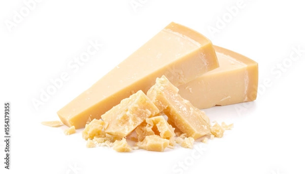 Obraz Grated and chunks of Parmesan cheese