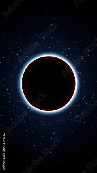 Fototapeta Stunning Solar Eclipse with Starry Background and Dark Moon Disc