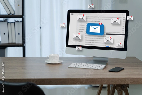 Obraz Mail Communication Connection message to mailing contacts phone Global Letters Concept
