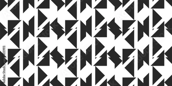Fototapeta Abstract geometric shape pattern with black color isolated on white background