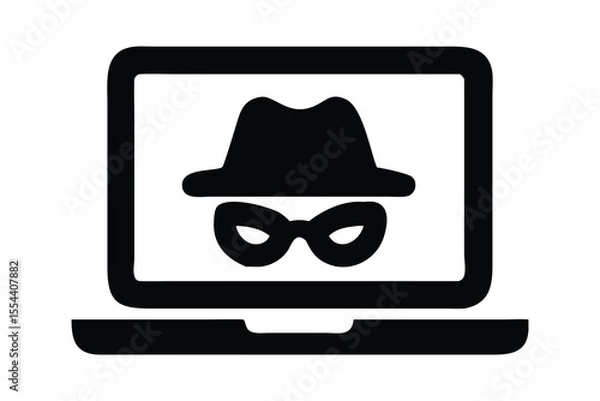 Obraz Laptop Icon Depicting Online Fraud or Cybercrime
