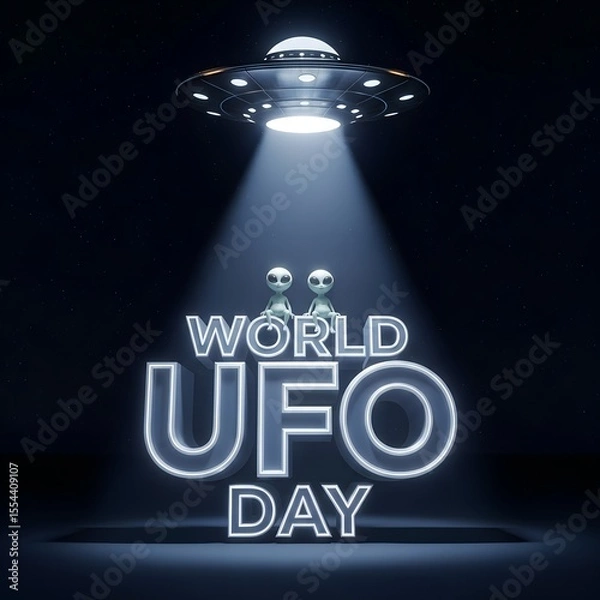 Fototapeta Whimsical World UFO Day Celebration A Lighthearted Alien Encounter with Sci Fi Flair and Galactic Festivities