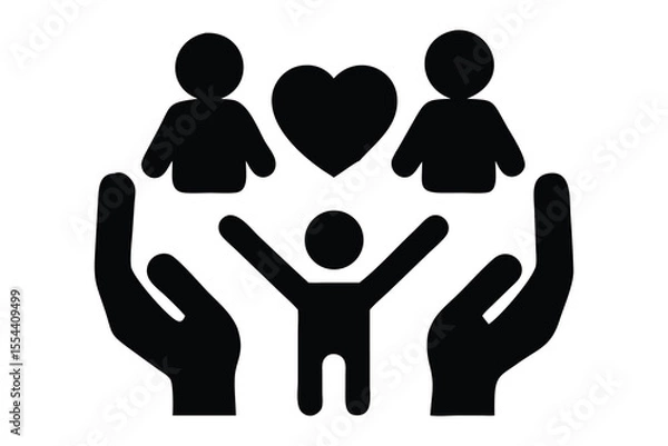 Obraz Family Support Icon: A symbol of love and protection for children.