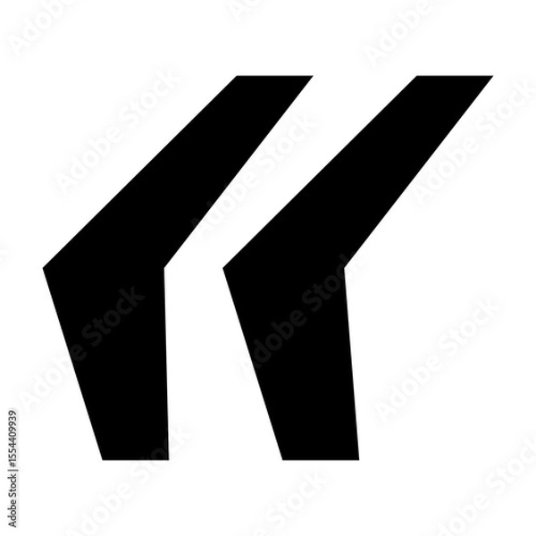 Fototapeta Quotation symbol black color flat style isolated on white background for design project vector