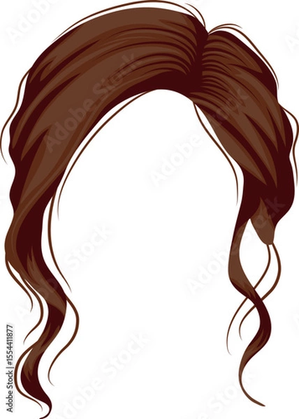 Obraz template for a medium length brown ponytail hairstyle for female characters