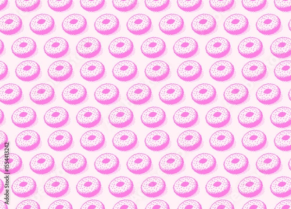 Fototapeta Donut pattern pixel art pink color modern style for banner, website, decoration, pattern, menu vector