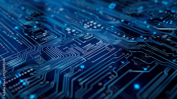 Fototapeta Abstract digital background with technology circuit board texture. Futuristic digital electric tech circuit board pattern background.