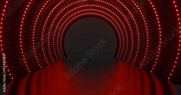 Obraz Futuristic architecture background neon arch tunnel 3d render