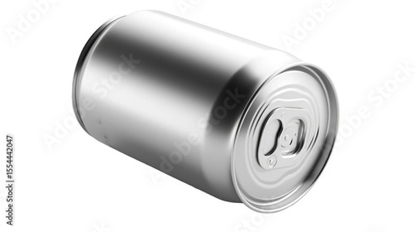 Fototapeta Isolated blank metal tin cans on a transparent background, perfect for showcasing product designs for medicine, drinks, or other small objects. PNG
