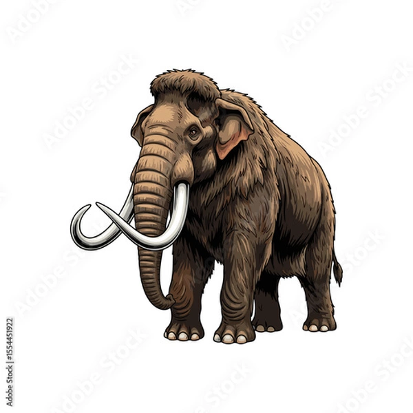 Obraz vector illustration of a mammoth on a white background
