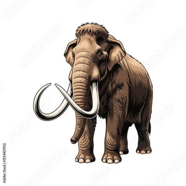 Obraz vector illustration of a mammoth on a white background