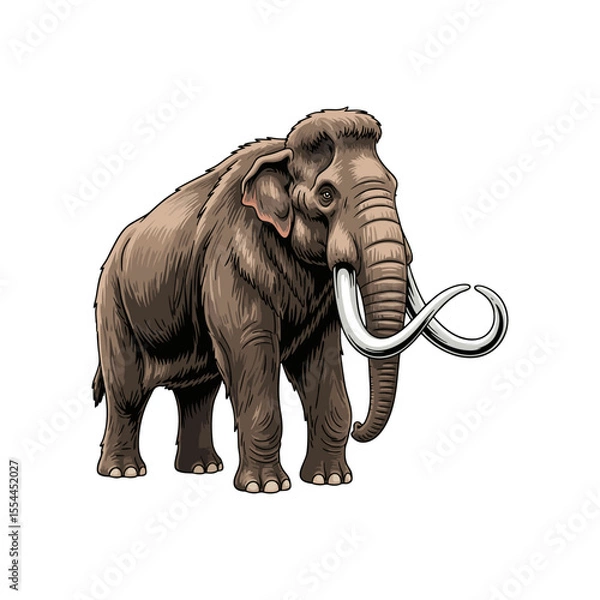 Obraz vector illustration of a mammoth on a white background