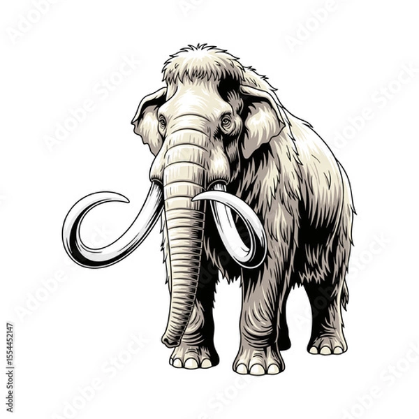 Obraz vector illustration of a mammoth on a white background