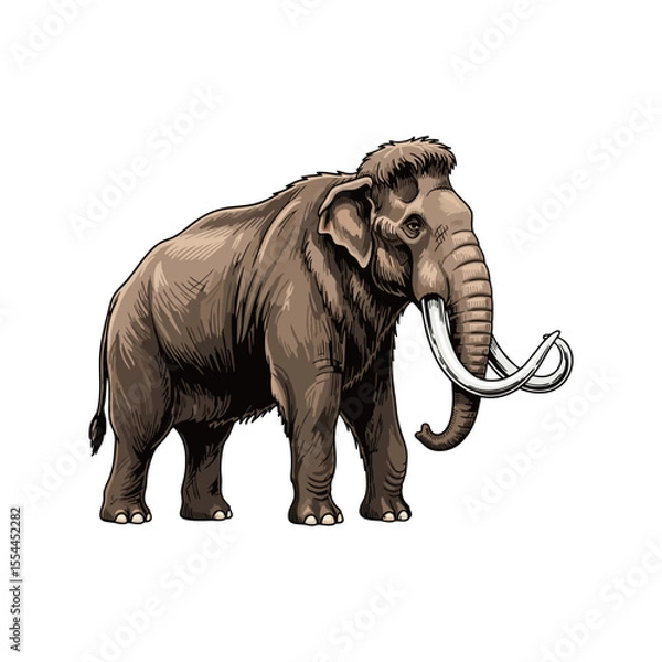 Obraz vector illustration of a mammoth on a white background