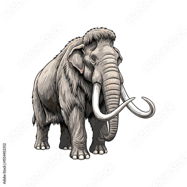 Obraz vector illustration of a mammoth on a white background
