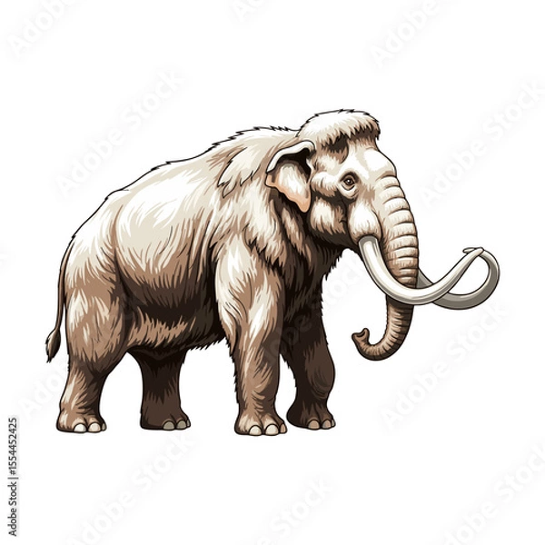 Obraz vector illustration of a mammoth on a white background