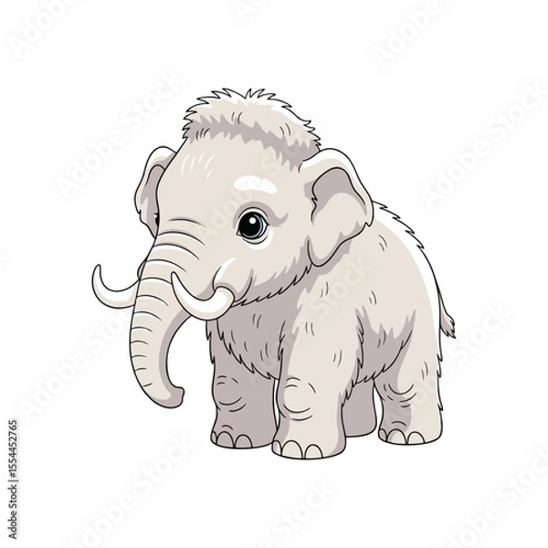Obraz baby mammoth vector illustration on white background