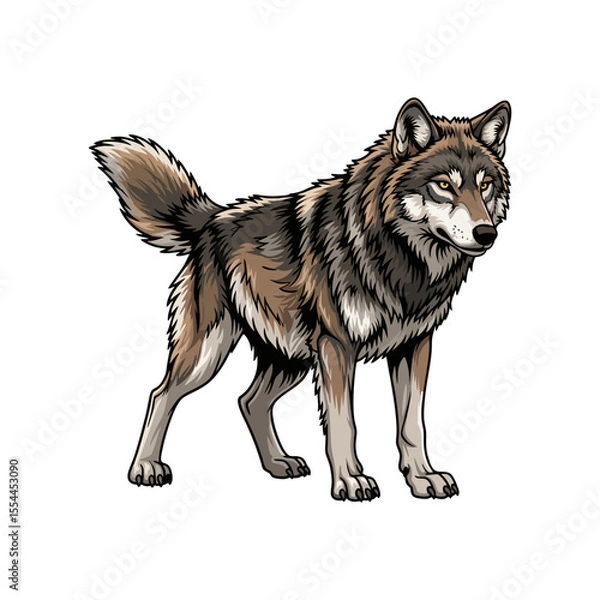 Obraz vector illustration of a wolf on a white background