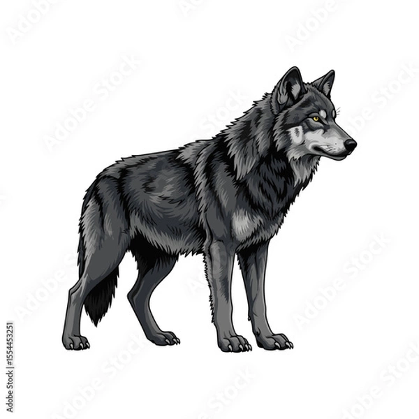 Obraz vector illustration of a wolf on a white background