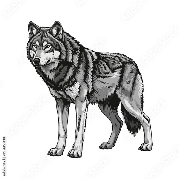 Obraz vector illustration of a wolf on a white background