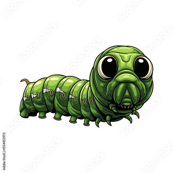 Obraz vector illustration of a caterpillar on a white background