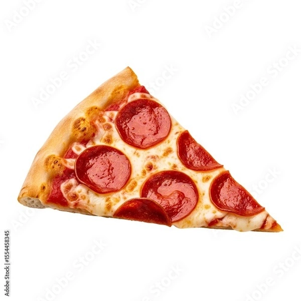 Fototapeta One slice pizza isolated on white background