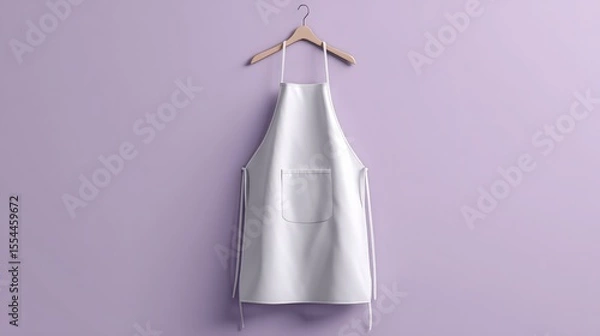 Fototapeta white apron mockup hanging on wall, restaurant and culinary branding graphics
