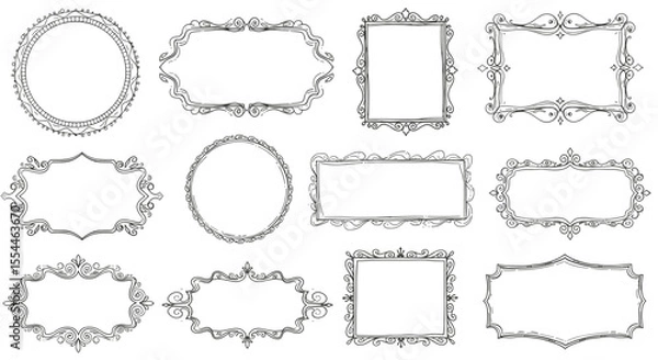 Obraz Ornate vintage frames vector illustration for decorative design