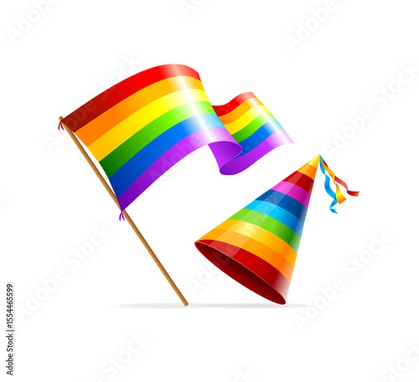 Fototapeta rainbow flag hat_.eps