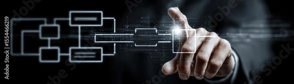 Fototapeta Step into the future of coding - Seamless VR flowchart visualization!