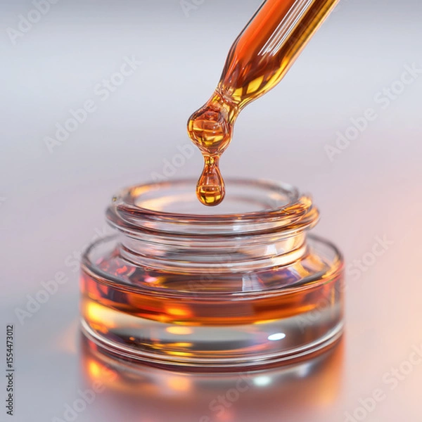 Fototapeta Red Drops of Innovation Precise Liquid Transfer in Laboratory, Symbolizing Scientific Research and Pharmaceutical Development