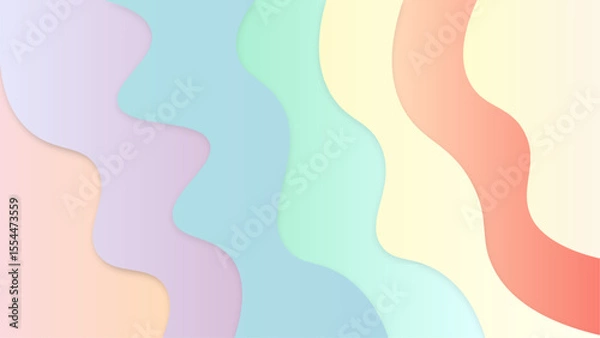 Fototapeta Soft Pastel Smooth Waves Colorful Flow Vector