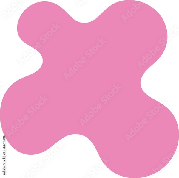 Fototapeta Pink Blob Shape with Rounded Edges on White Background