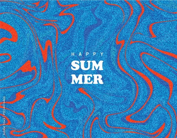 Obraz Creative vector concept of happy summer bright marble grain background. Modern abstract art design with waves and copy space for text. Grunge grainy marble template.