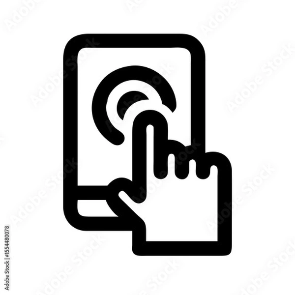 Obraz finger tap touch screen icon design