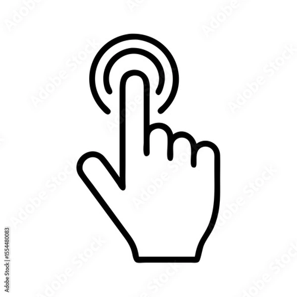 Obraz finger tap touch screen icon design