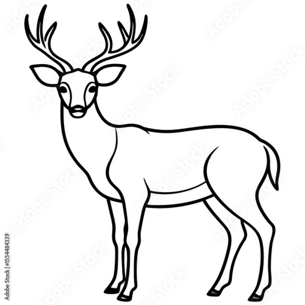 Fototapeta Deer line art vector